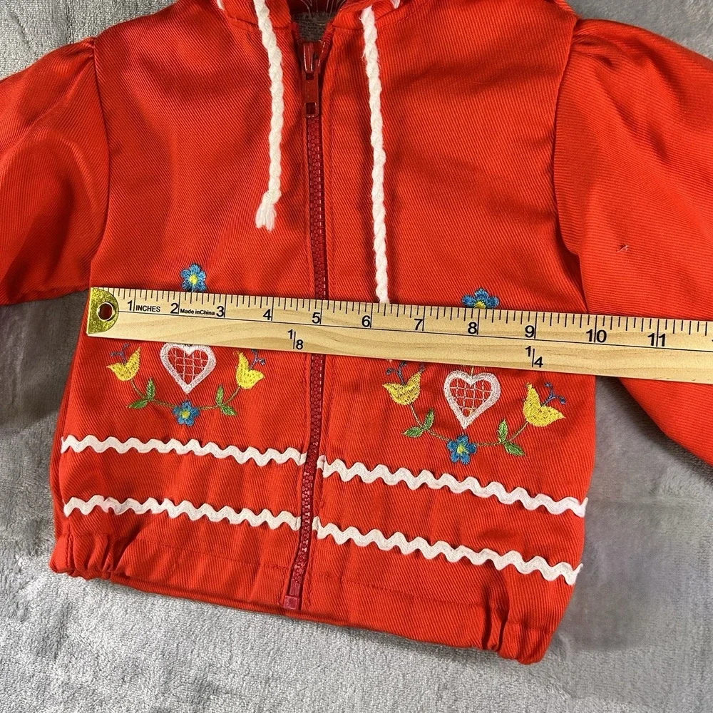 Vintage 80s 90s‎ Toddler Hooded Jacket Coat Approximate Size 12 Month Embroidery